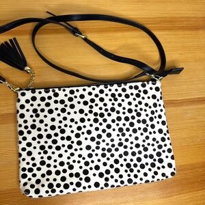 Addison Road - Leather Hair Spotted Print Handbag - Shoulder Strap Crossbody NWT